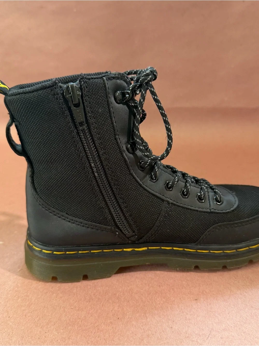 Dr. Martens Combs Tech Black Nylon Boots Kids Size 1